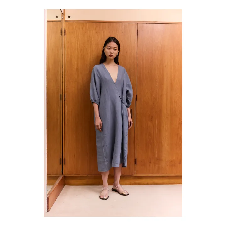 Deiji Studios Robe Crease Bind Lin | Bleu