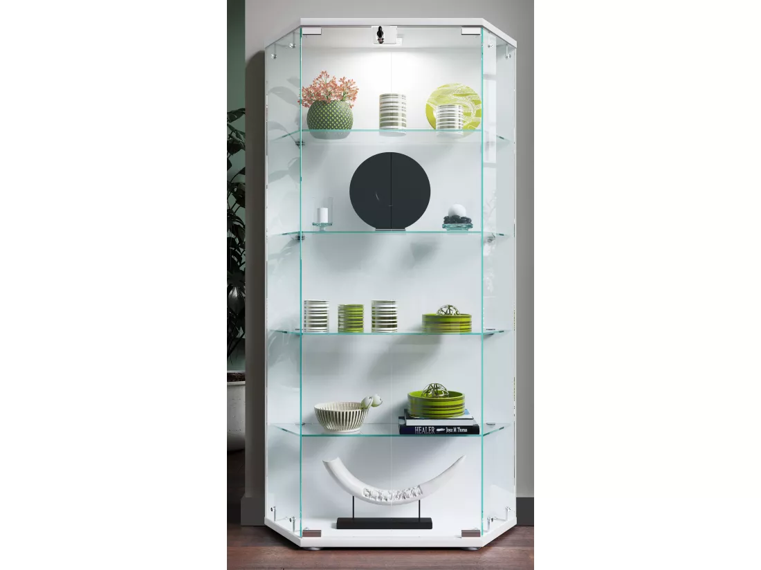 Bois Verre Stand Vitrine Étagère Cenila L