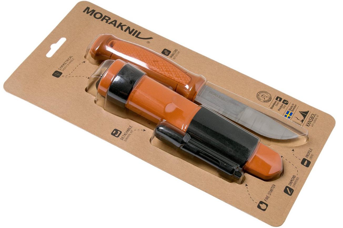 Mora Kansbol Burnt Orange 13913 bushcraftmes met schede en survival kit