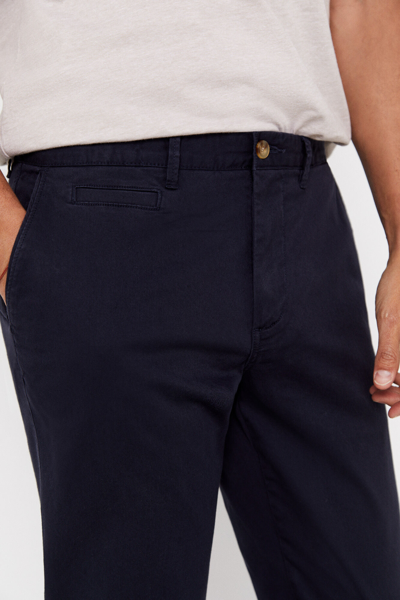 Pantalón chino ligero slim fit - Azul marino