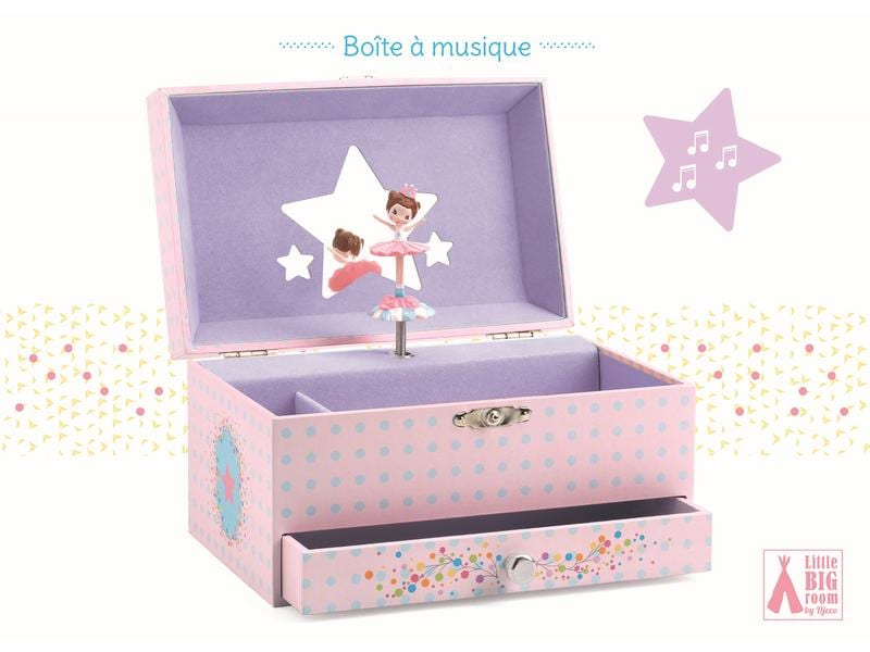 DJECO Musikspieldose Ballerina Illustrierte Samtschatulle