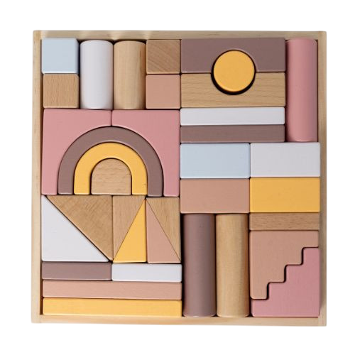 Bauklötze aus Holz Rosa