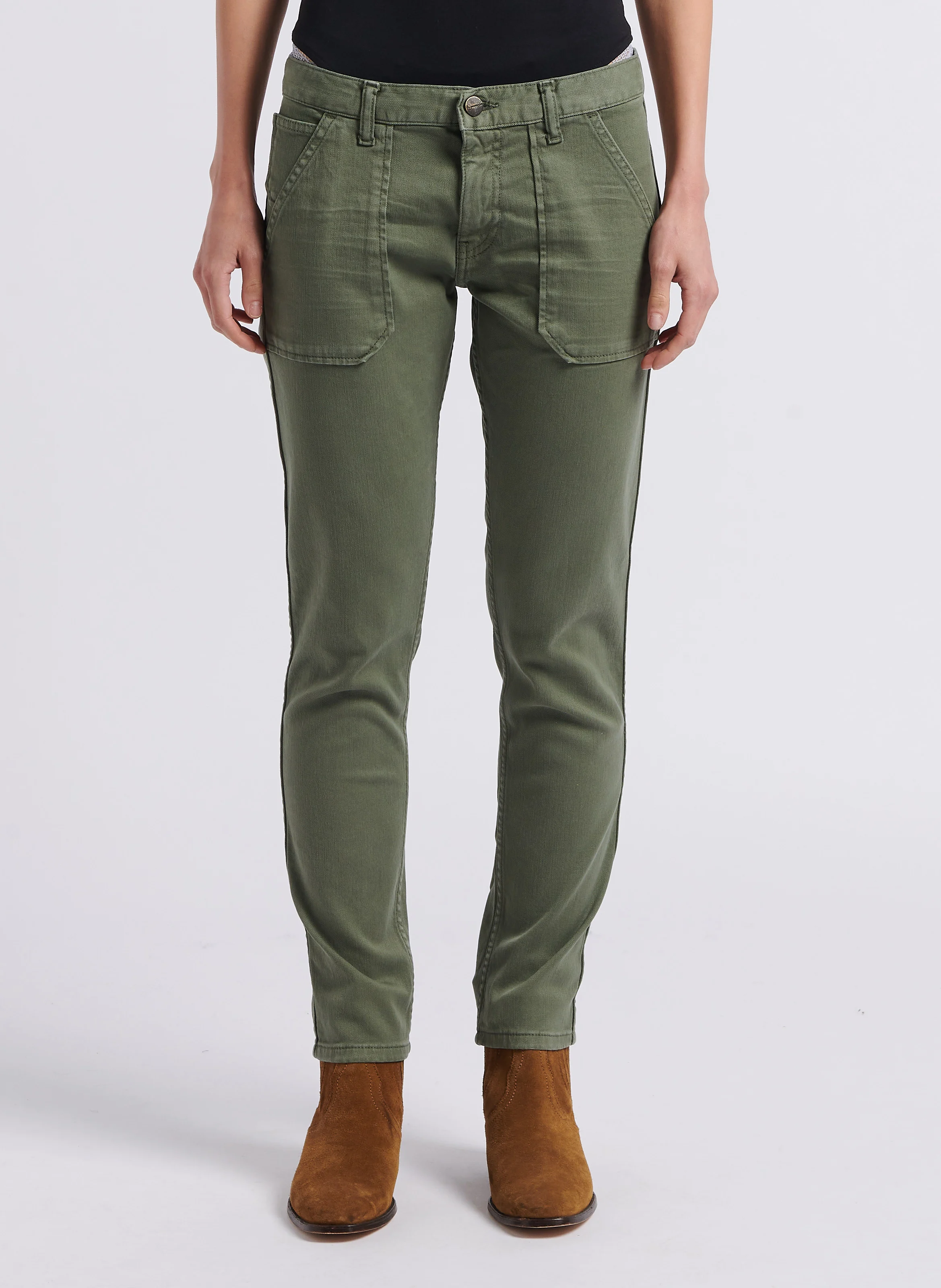 PIERCE - Jean slim en coton mélangé | Vert