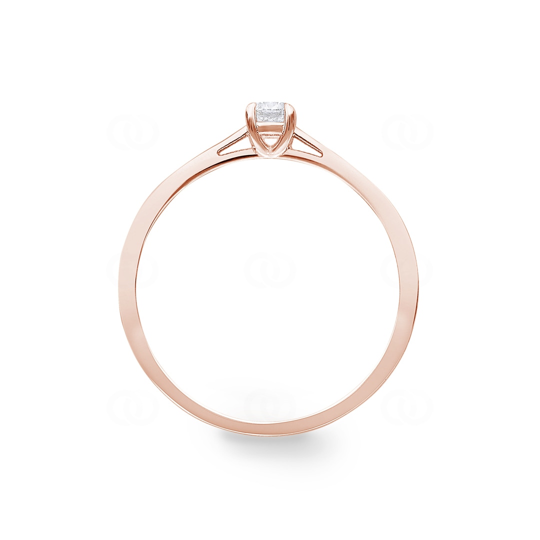 0.15 Karat Diamant Verlobungsring 750/18 K Roségold in 4-Griff