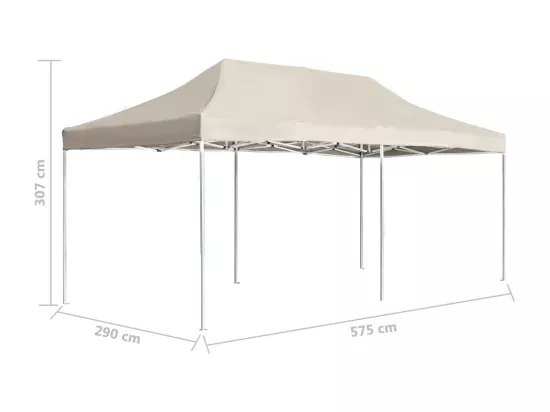 Tente de réception pliable Aluminium 6 x 3 m Crème