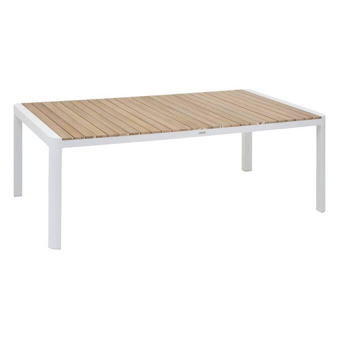 Table de jardin rectangulaire PARADIZE Acacia & Blanc