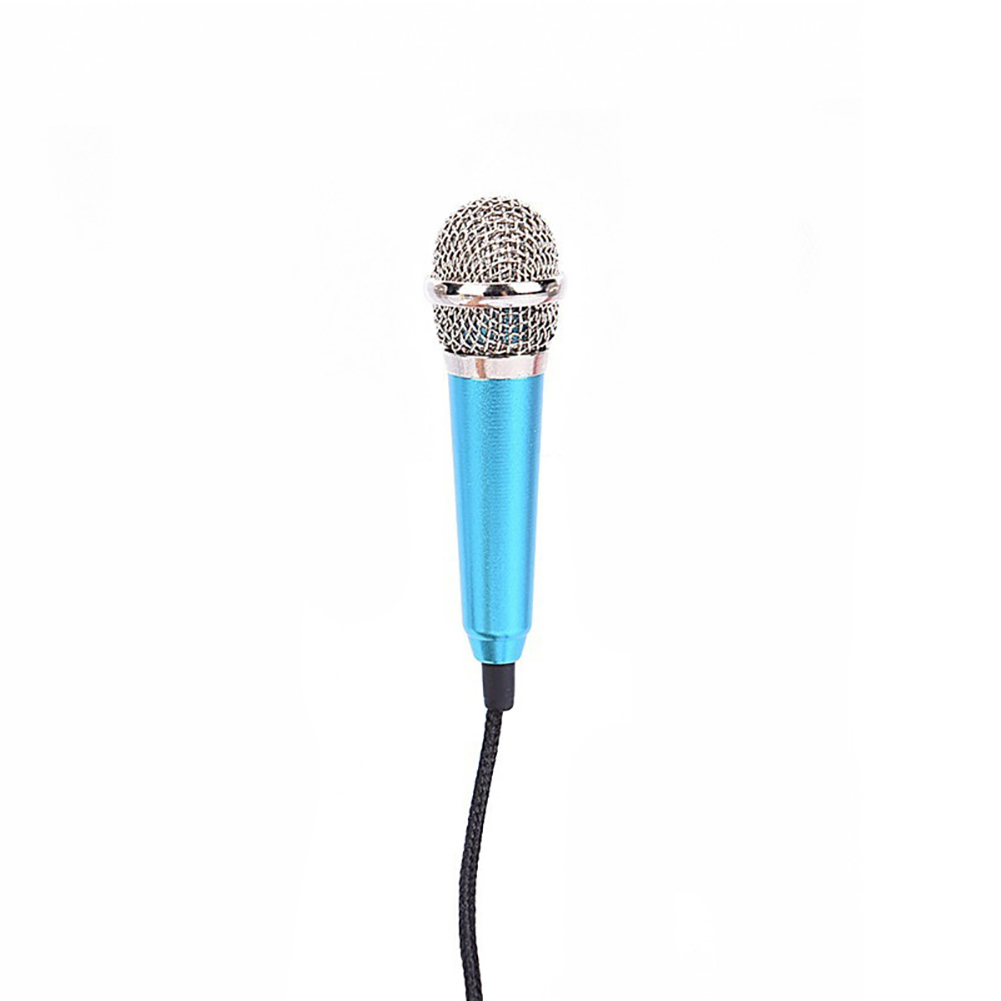 Mini Mikrofon mit 3.5mm Klinke Anschluss für Handy / Tablet / PC - Blau