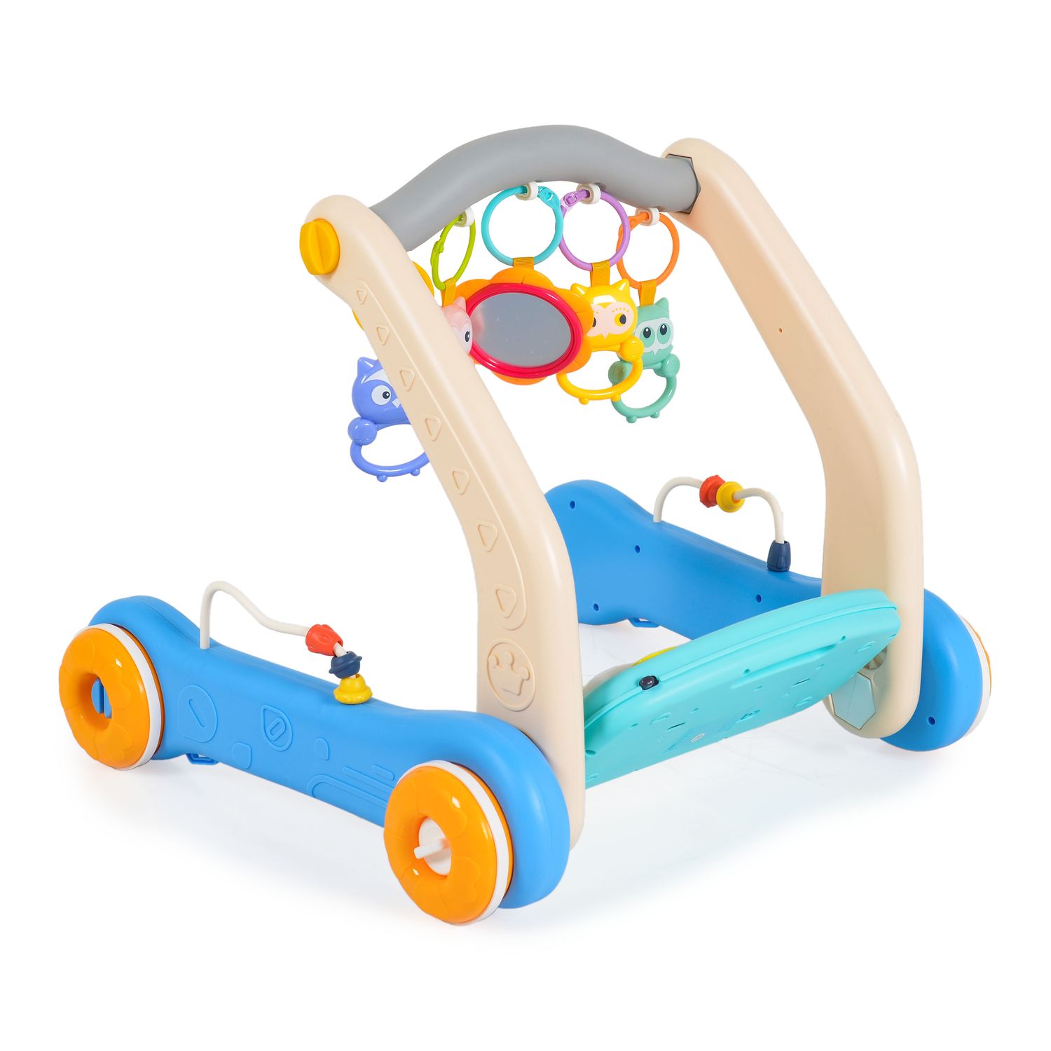 Moni Lauflernwagen 2 in 1 Piano HE0637 Krabbeldecke, Spielbogen, Activitycenter blau