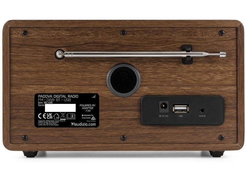 Audizio DAB  Radio Padova Braun/Schwarz Digitalradio mit Farb-LCD-Display