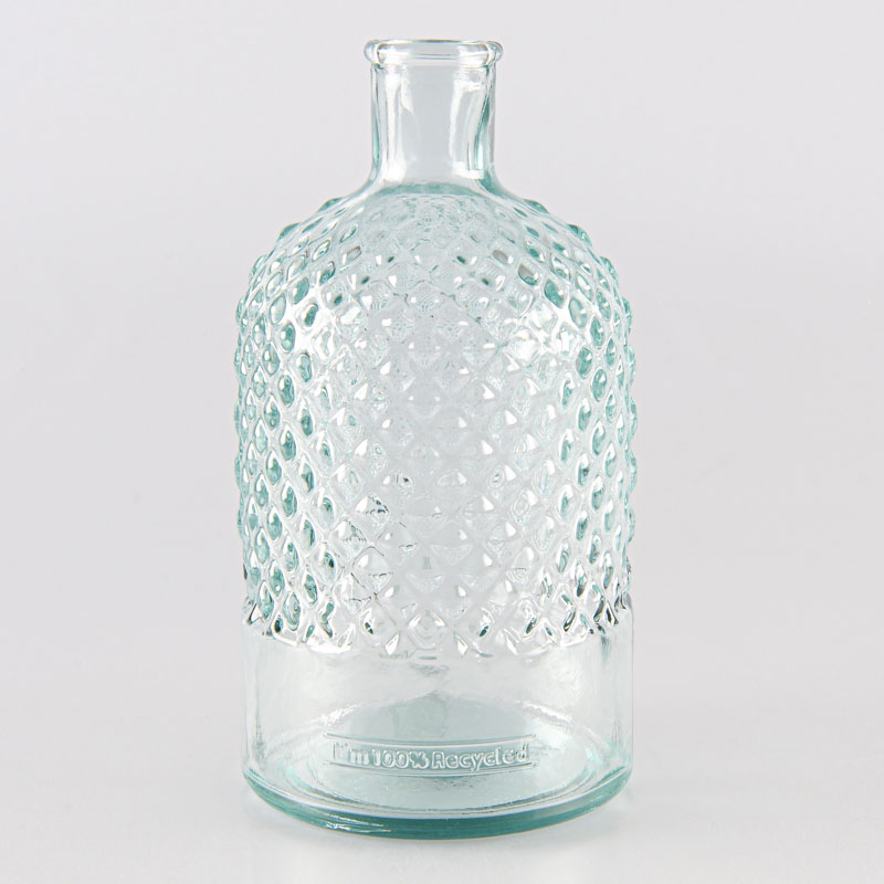 Vase naturel 'Diamond' en verre recyclé