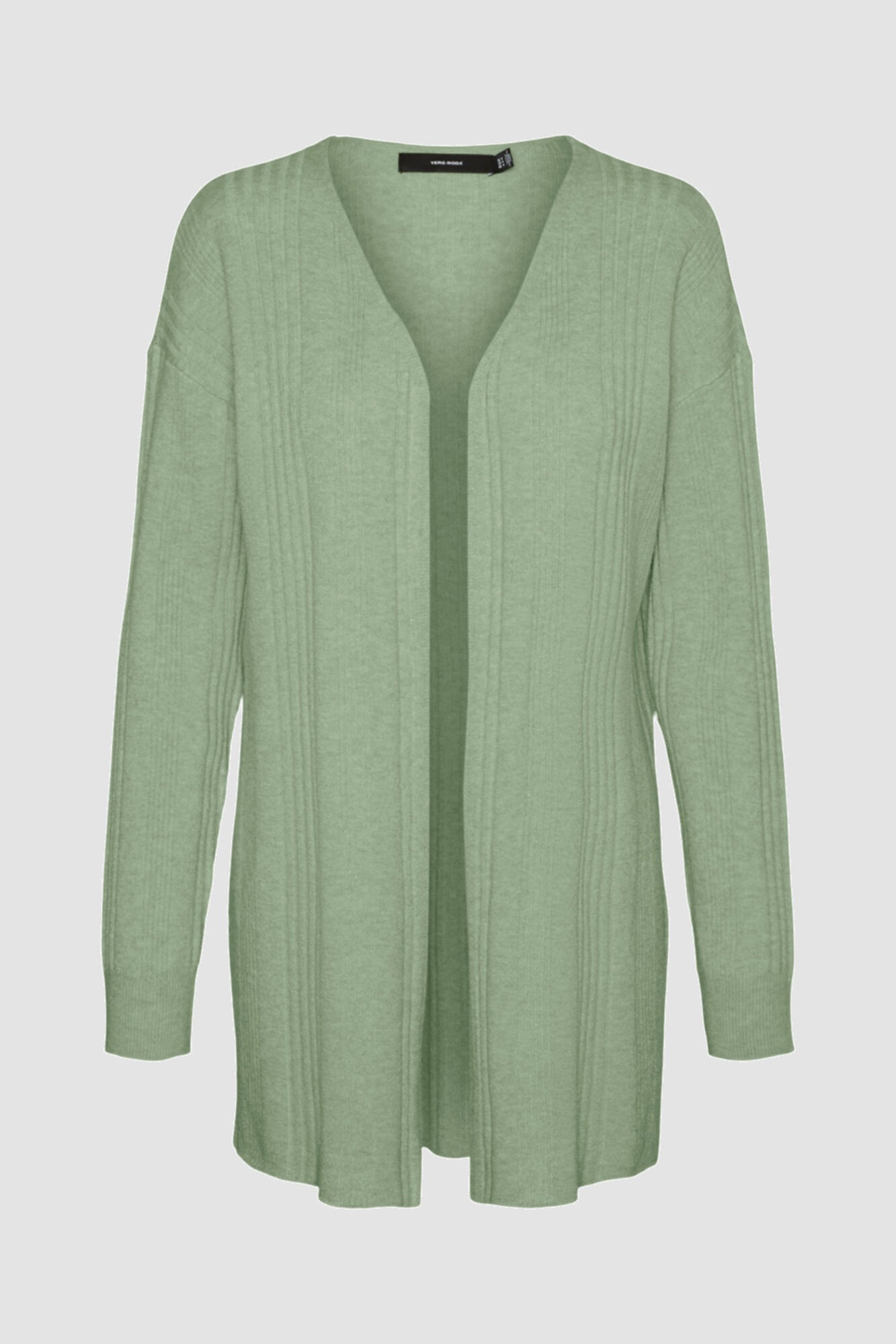 Cardigã básico de tricô plus size - Verde