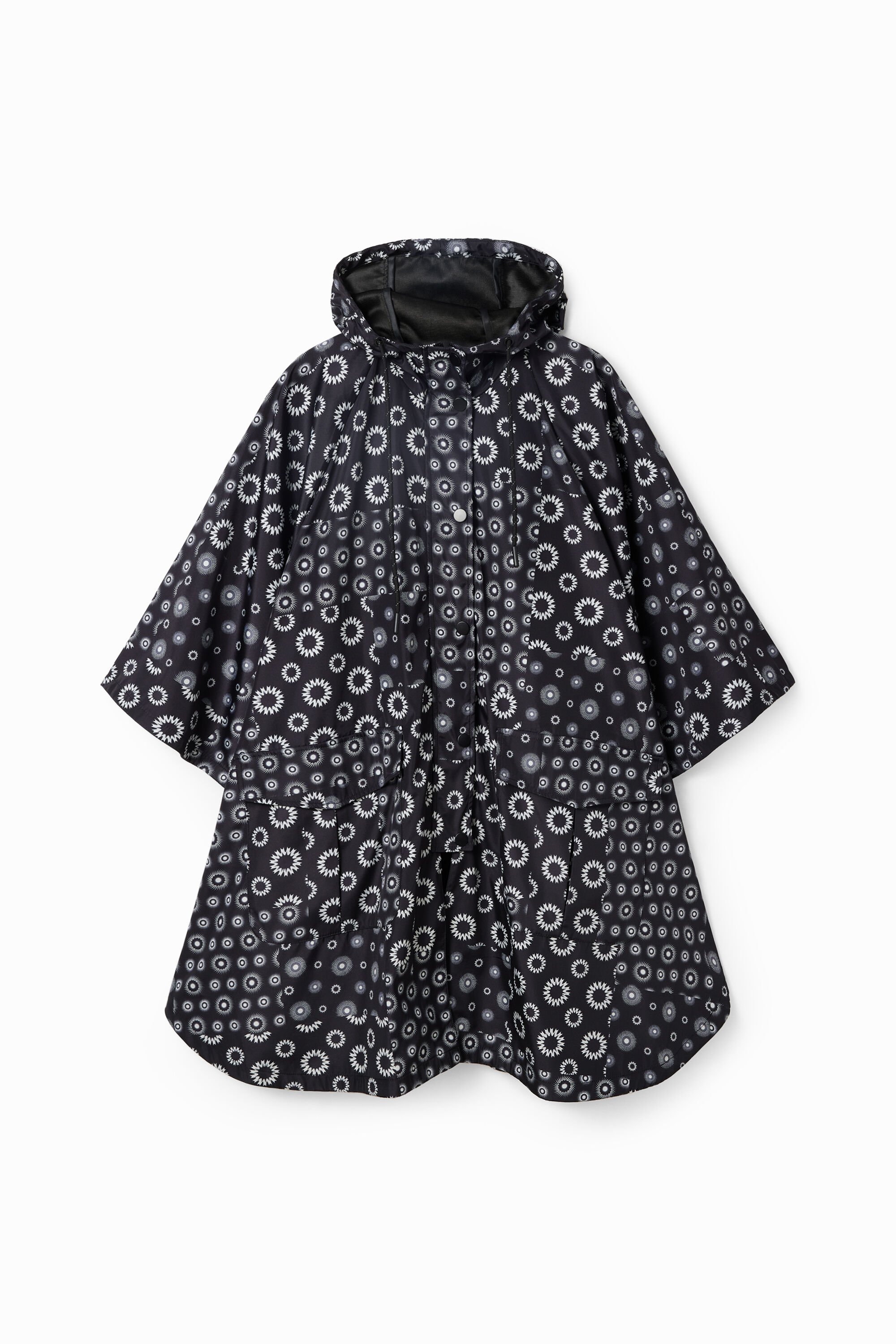 Imperméable capuche géométrique