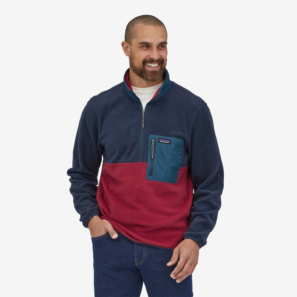 Microdini Herren-Fleecepullover mit halbem Reißverschluss
