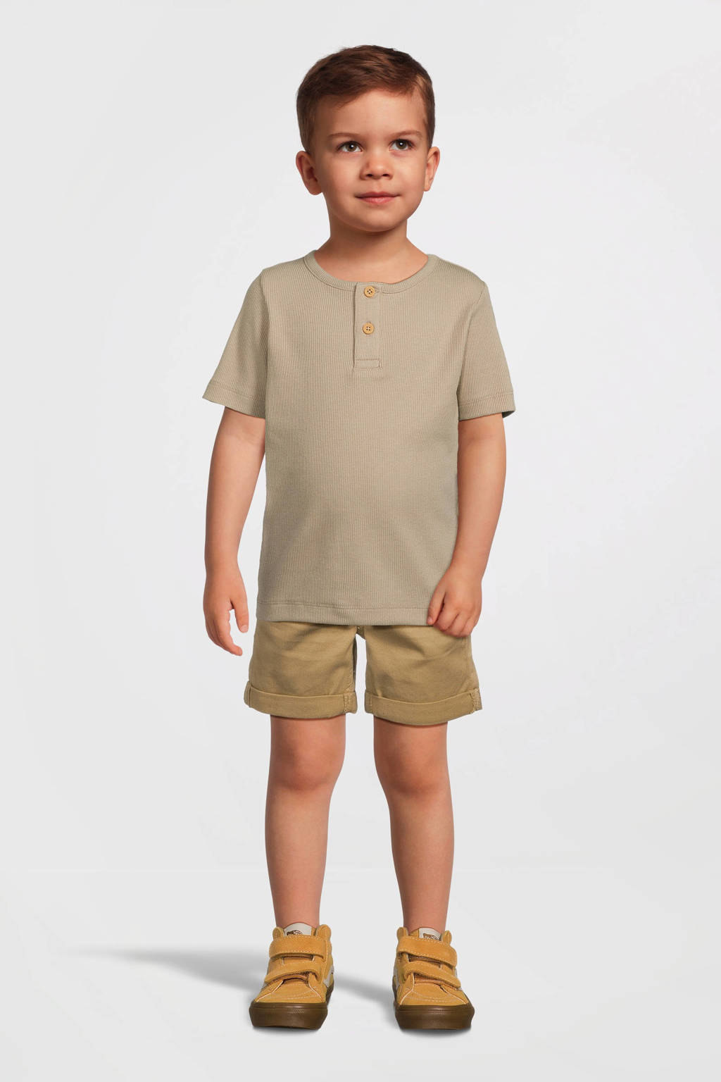 NAME IT ribgebreid T-shirt NMMKAB zand