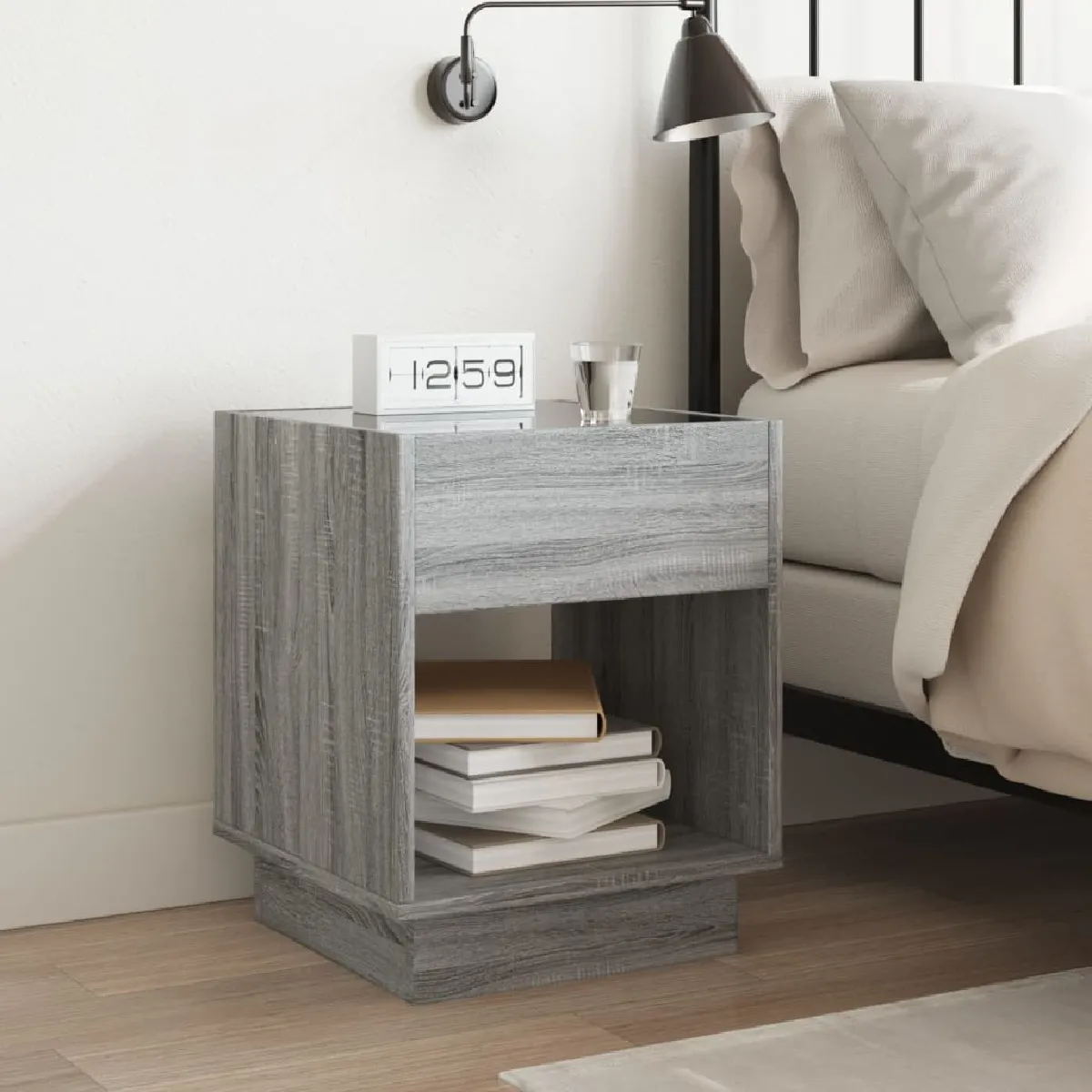 vidaXL Table de chevet - LED Infini