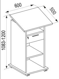Stehpult MEETA - schwarz - 120 cm hoch