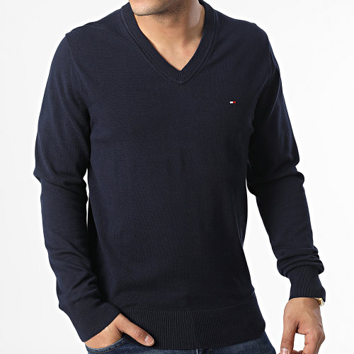 Pull Col V 1995 0956 Bleu Marine
