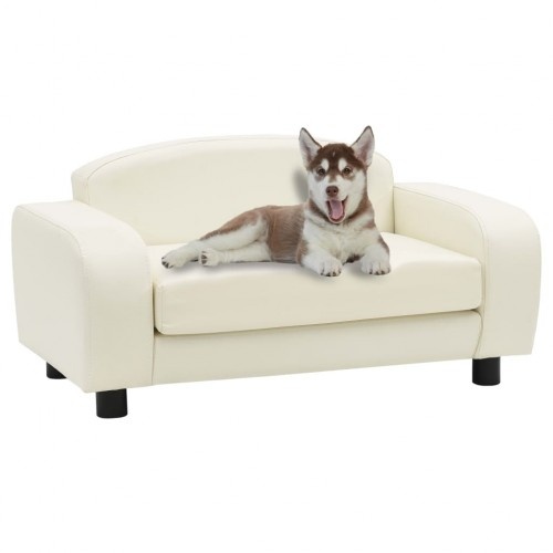 sofá alongado para cães Vidaxl na cor creme