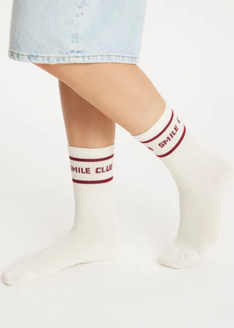 Sokken smile club off-white (CREME.L)