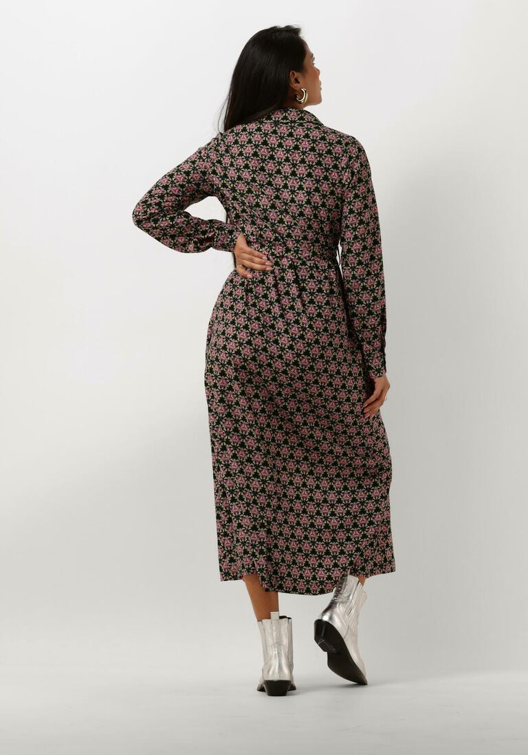 COLOURFUL REBEL multi colourful rebel midi jurk dalia graphic flower maxi shirt dress