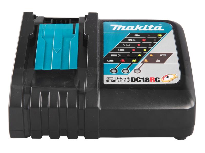 Makita Power Source-Kit 18 V LXT Ladegerät   2x 18 V 5Ah Ak Schnellladegerät DC18RC mit zwei BL1850B 90 Wh Akkus