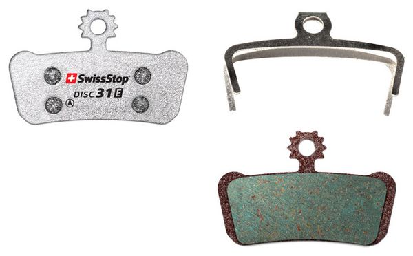 Paire de Plaquettes Organiques SwissStop Disc 31 E pour Freins Sram / Avid