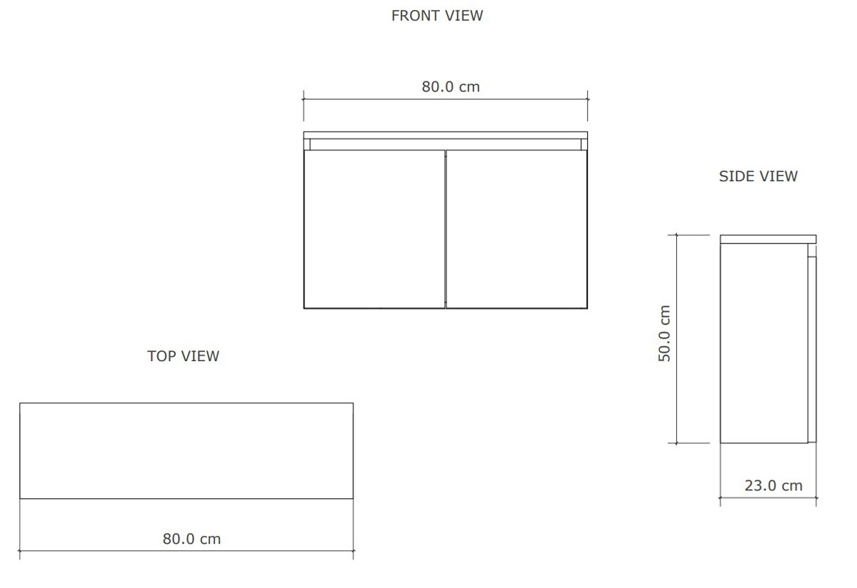 Gliss Design Echo toiletmeubel 80cm evoke eiken met toppaneel wit mat