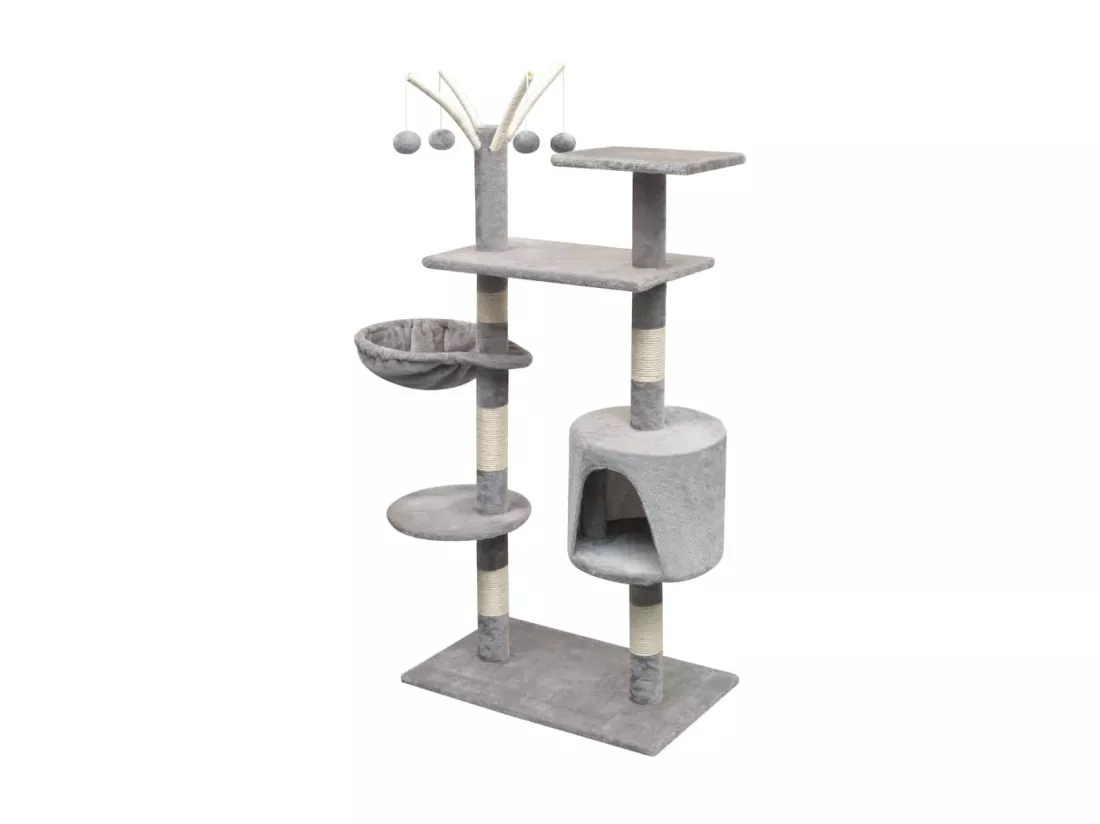 Arbre à chat avec griffoirs en sisal 125 cm Gris