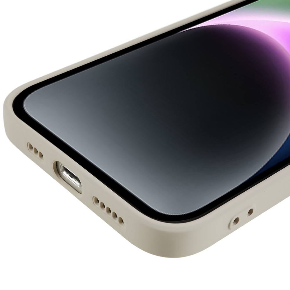 iPhone 14 Gummi Case Hülle mit Kameraschutz - Cremeweiss (Matt)