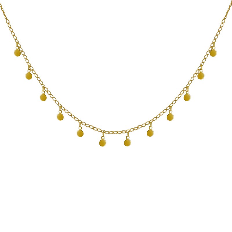 Collier Plaqué Or Petites Breloques Rondes