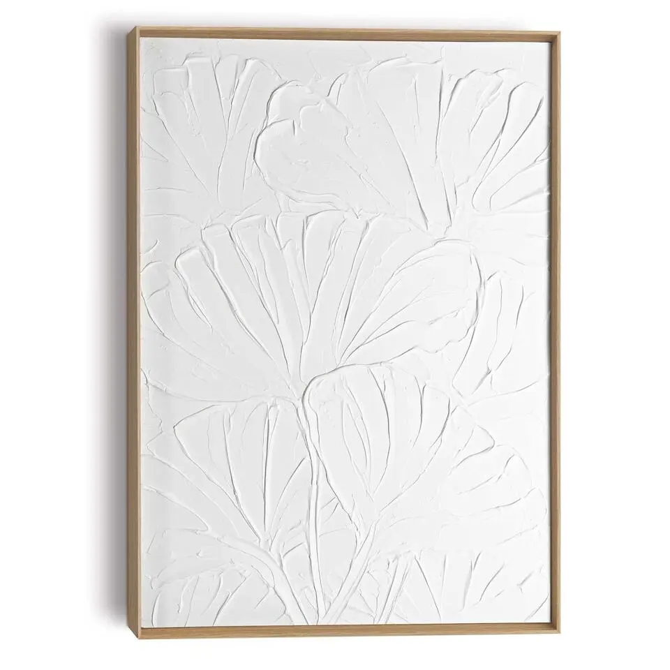 Schilderij 3D Art Flowers - 70 x 50cm - Wit