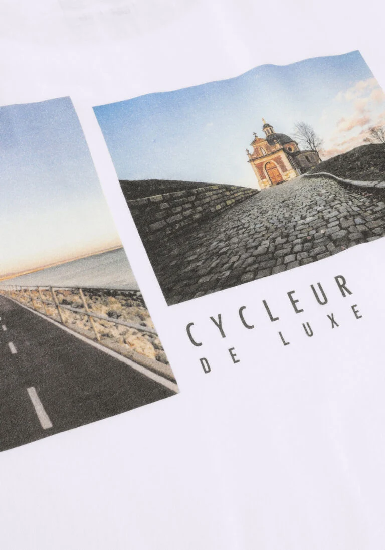 CYCLEUR DE LUXE witte cycleur de luxe t-shirt flagroads
