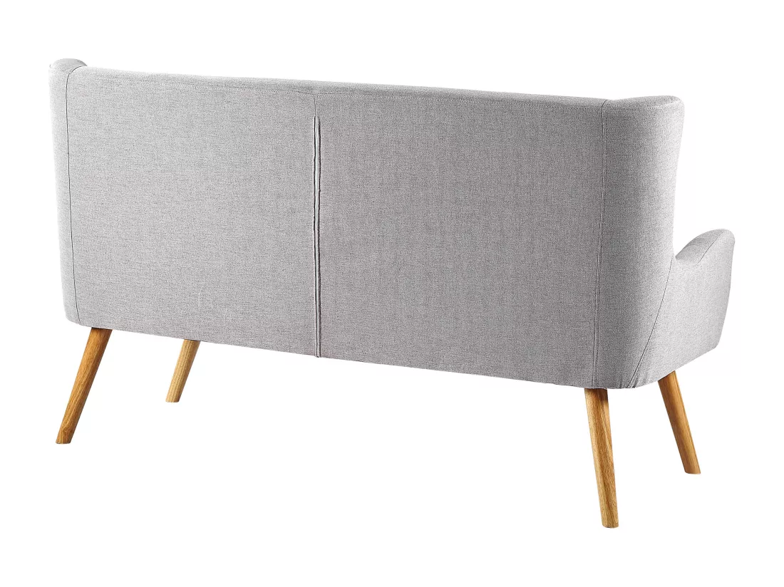 Canapé banquette 2 places en tissu gris clair SKIBBY