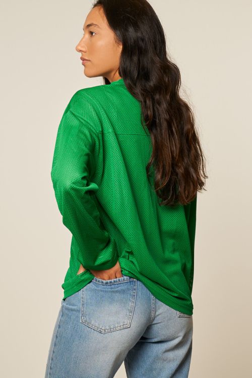 Groen baseball T-shirt met lange mouwen