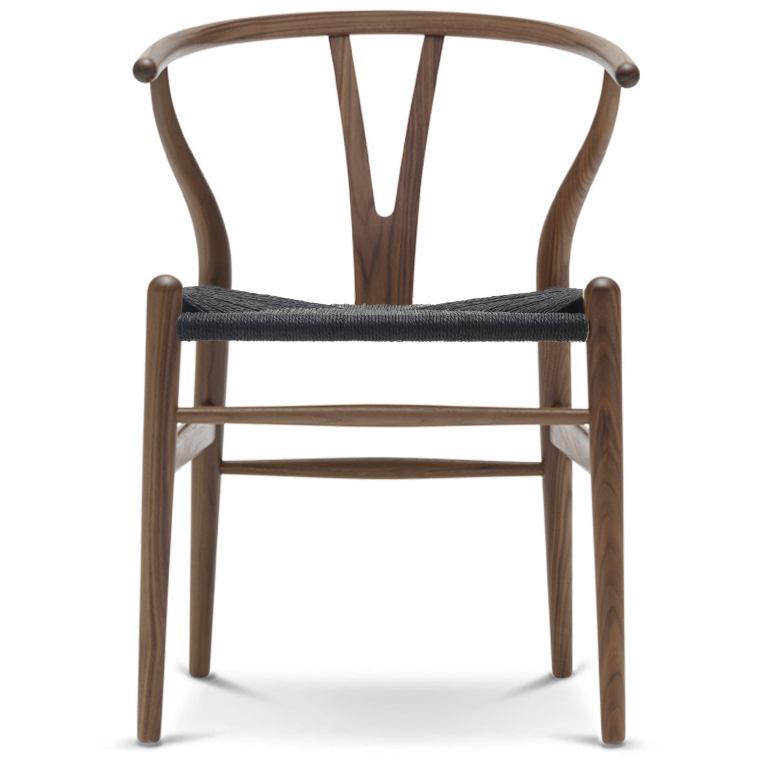 Carl Hansen & Son CH24 Wishbone stoel Black Paper Cord geolied walnoot
