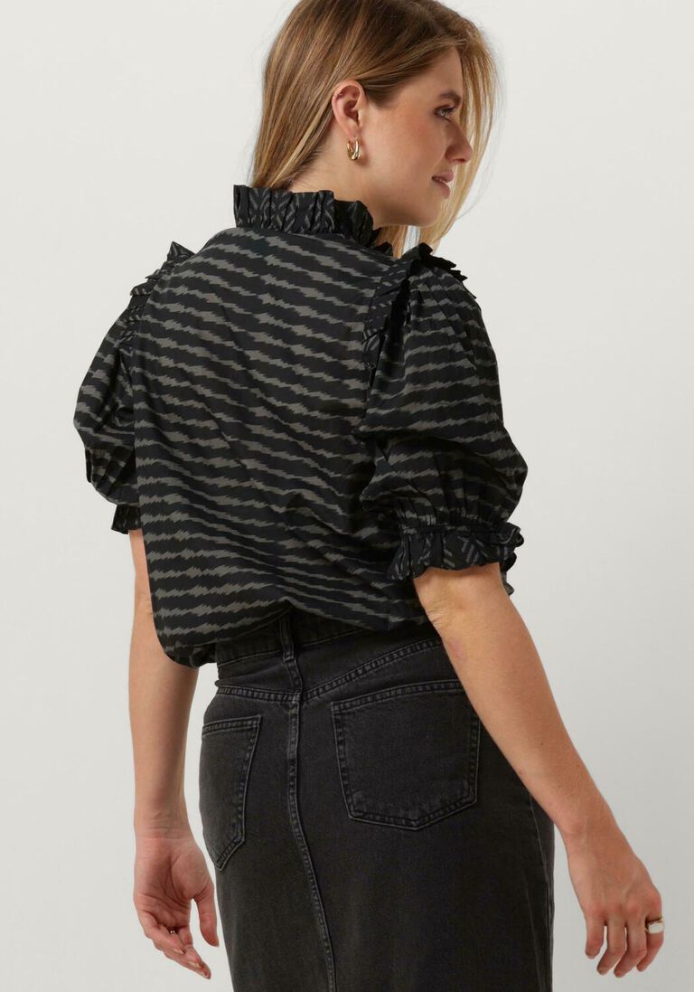 NEO NOIR zwarte neo noir blouse chacha graphic blouse