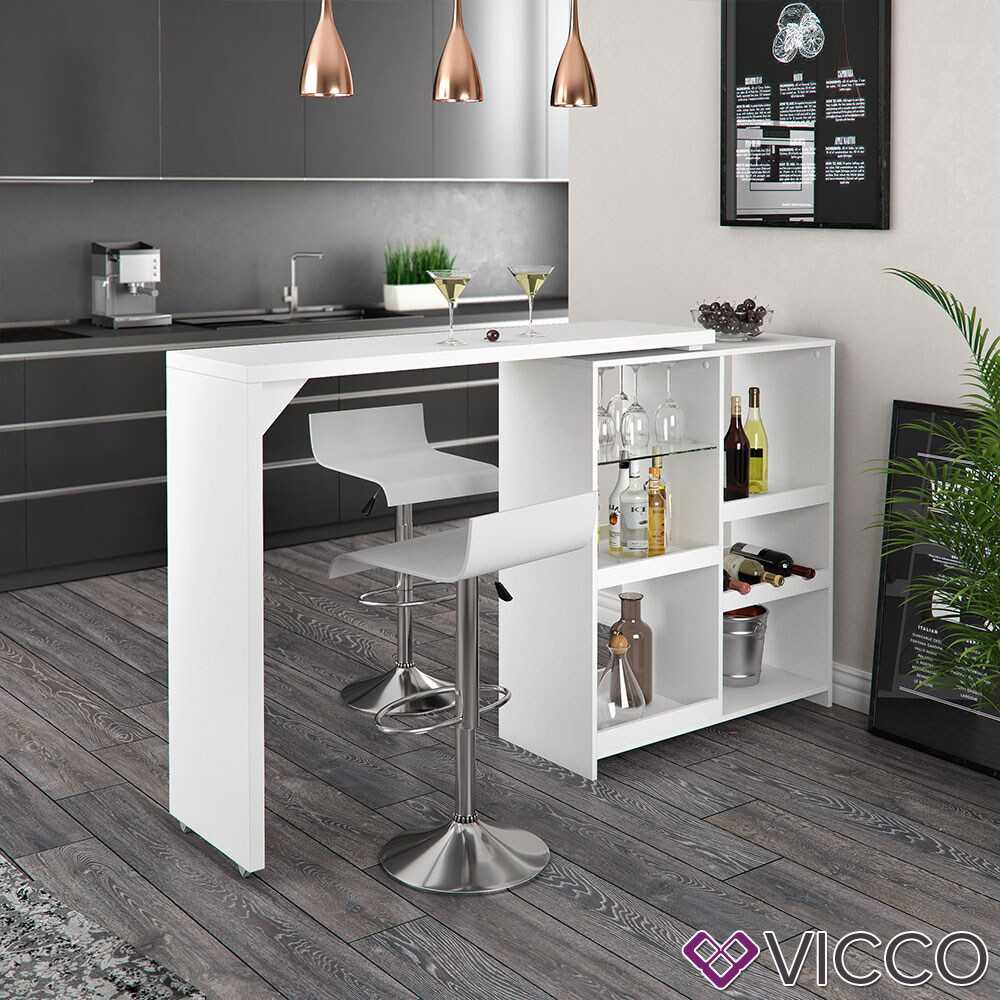 Vicco Bartisch Bartresen drehbar Stehtisch Tisch Tresentisch Bistrotisch Weiß