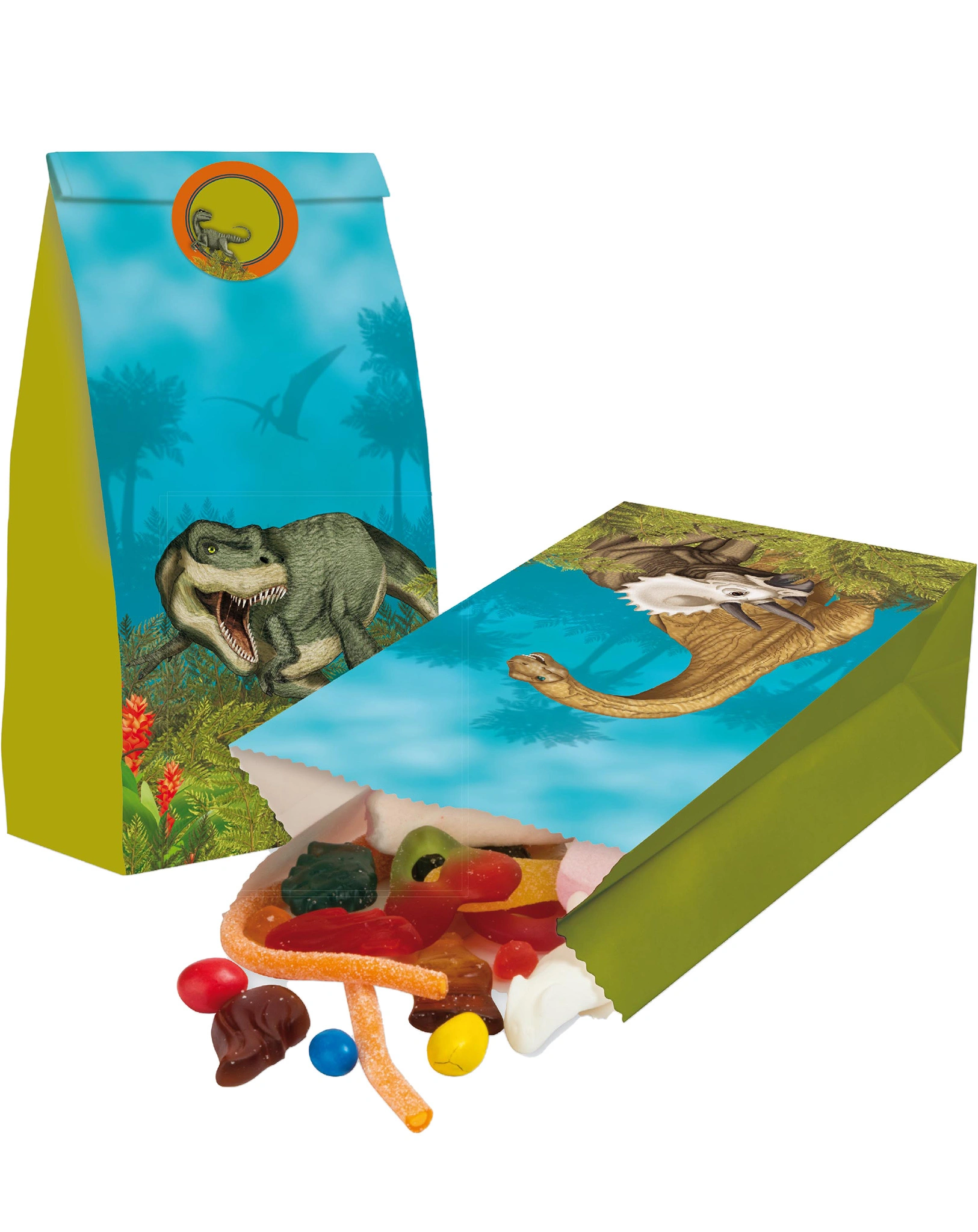 Geschenktüte TAPIRELLA T-REX 8er Set mit Stickern