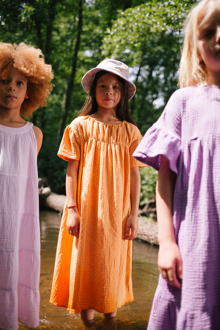 DAILY BRAT perzik daily brat maxi jurk lucia dress