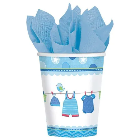 amscan 8 Papierbecher Shower With Love Boy, 266 ml