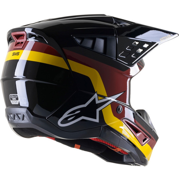 Alpinestars - Casque S-M5 Venture Noir / Bordeaux / Jaune