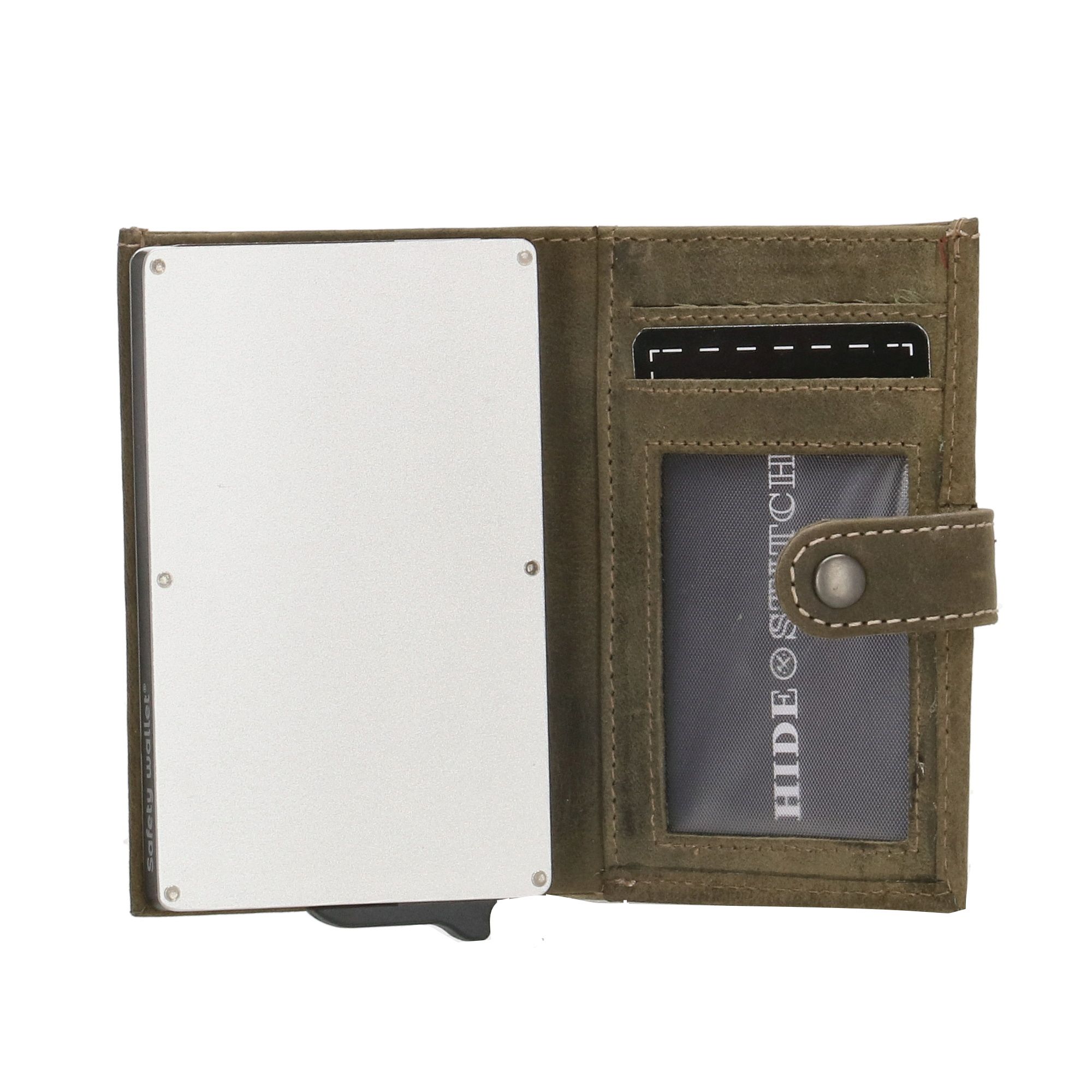 Hide & Stitches Idaho Safety Wallet S Olijfgroen