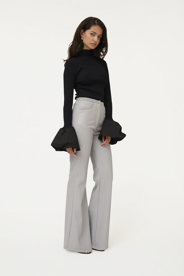 ROTATE Birger Christensen Knit High Neck Top Black
