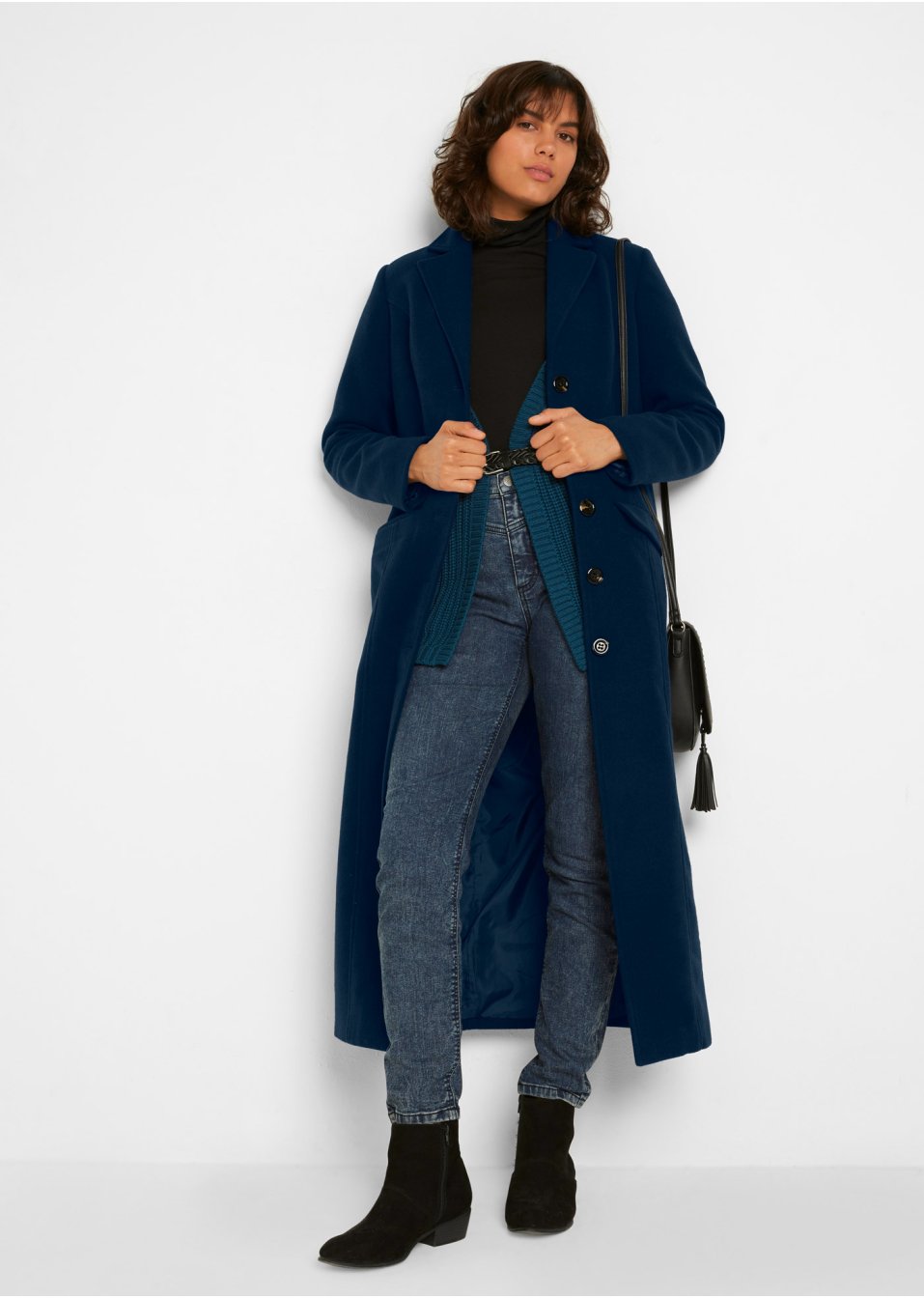Manteau imitation laine extra long