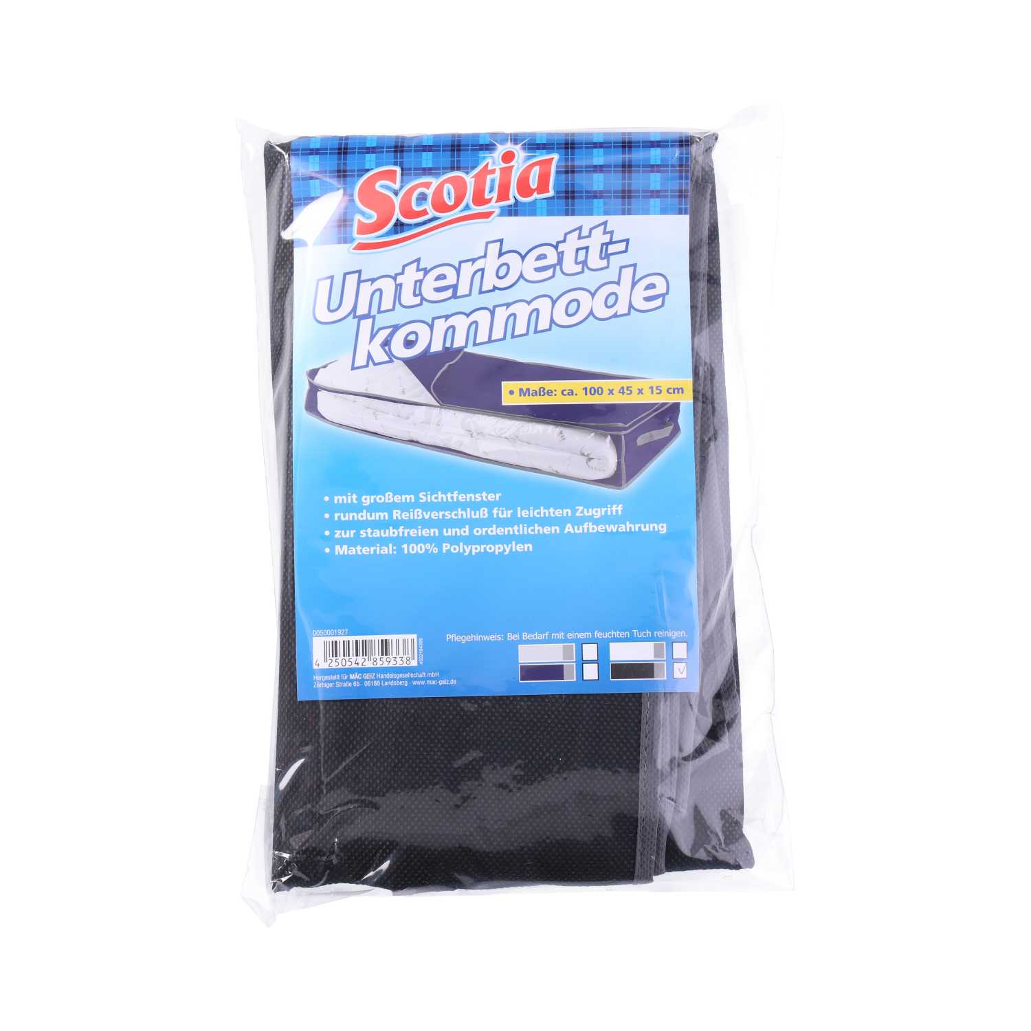 Scotia Unterbettkommode mit Sichtfenster 100 x 45 x 15 cm 3fach