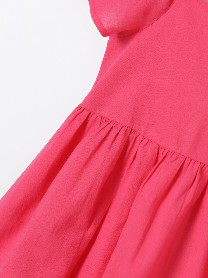 Vestido rústico de tricô - Morango