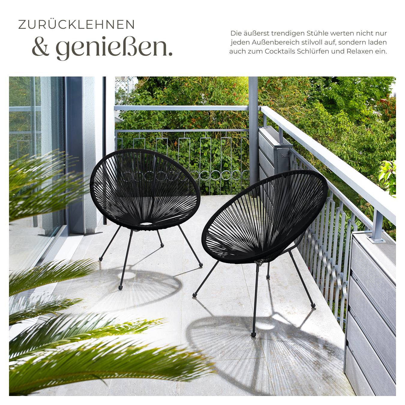 2er Set Gartenstuhl Santana
