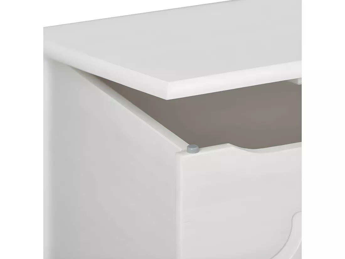 KALISHA - Coffre à Jouets Bois Massif Vernis Blanc