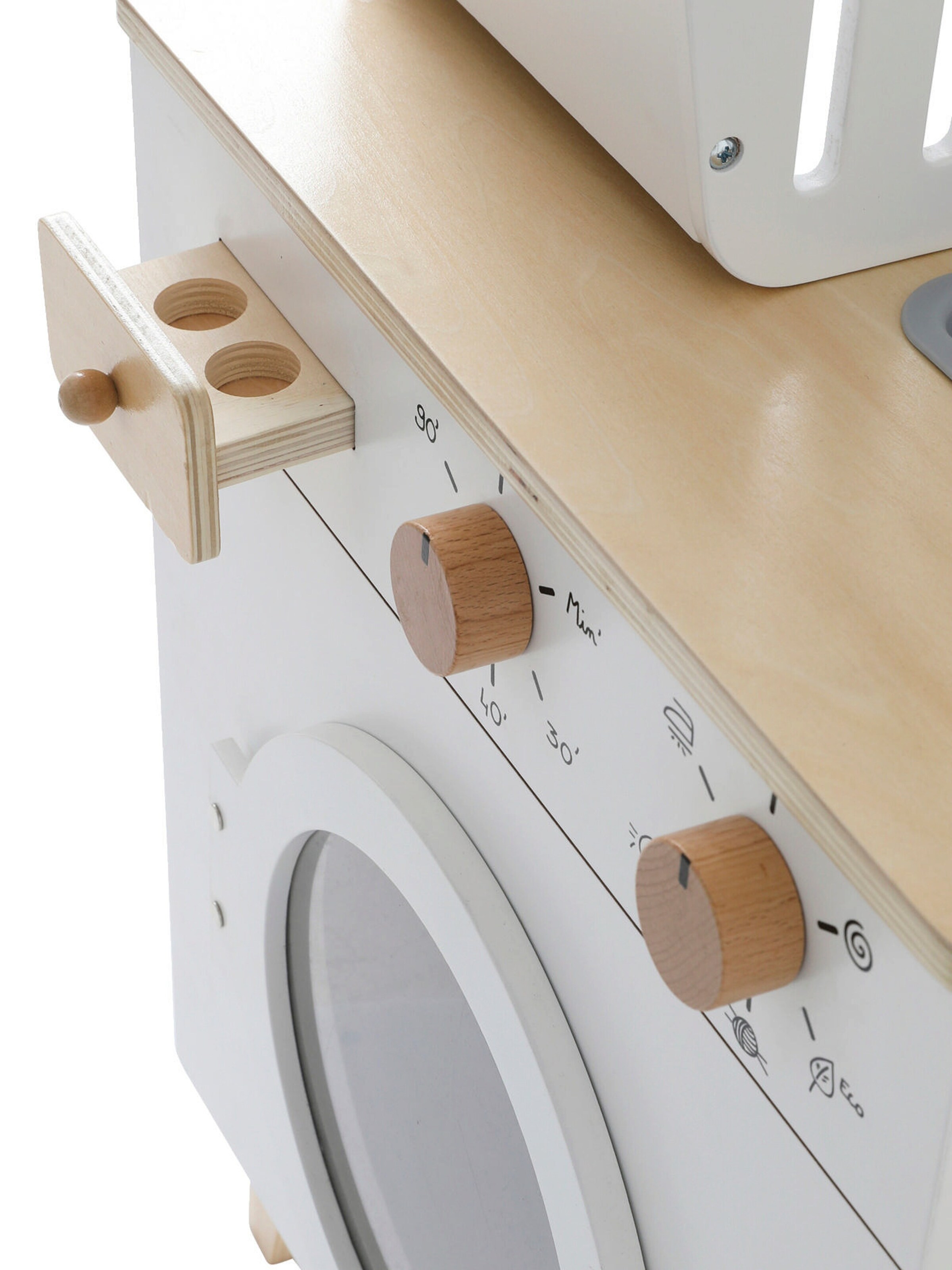 Vertbaudet Kinder Waschmaschine und Bügelstation, Holz FSC® weiß