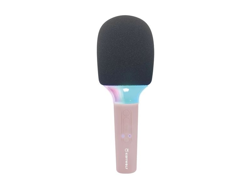Kidywolf Mikrofon Bluetooth mit Licht rosa Mikrofon für Kinder mit universellem Ladeanschluss